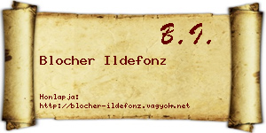 Blocher Ildefonz névjegykártya